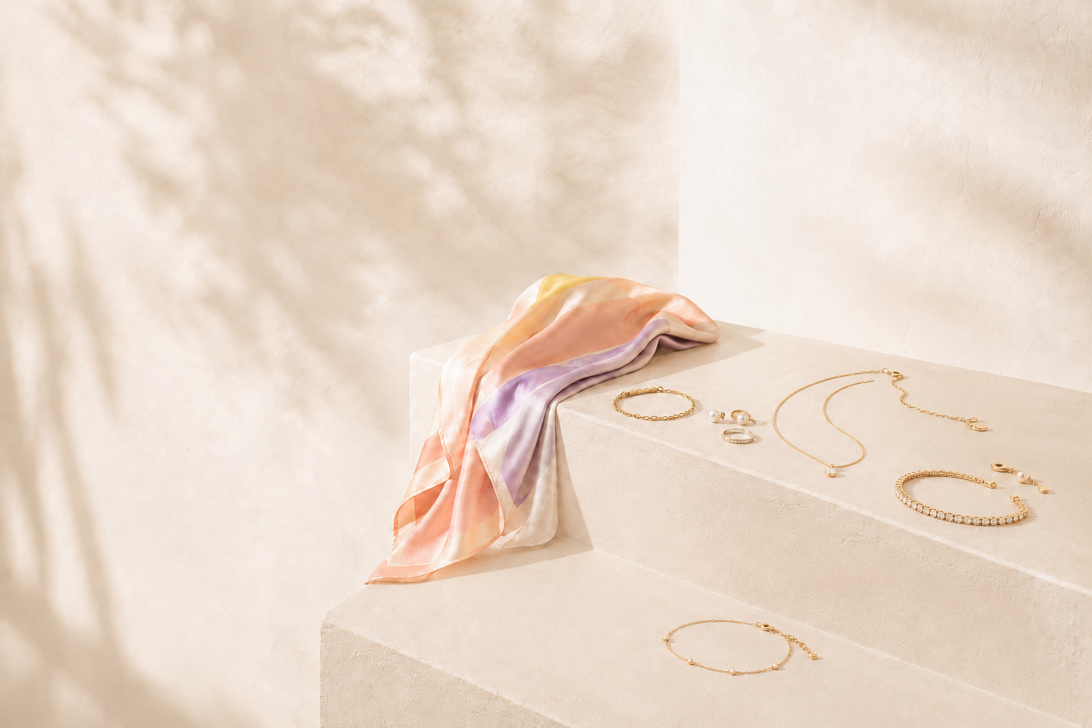 A refined edit of silk and classic jewelry